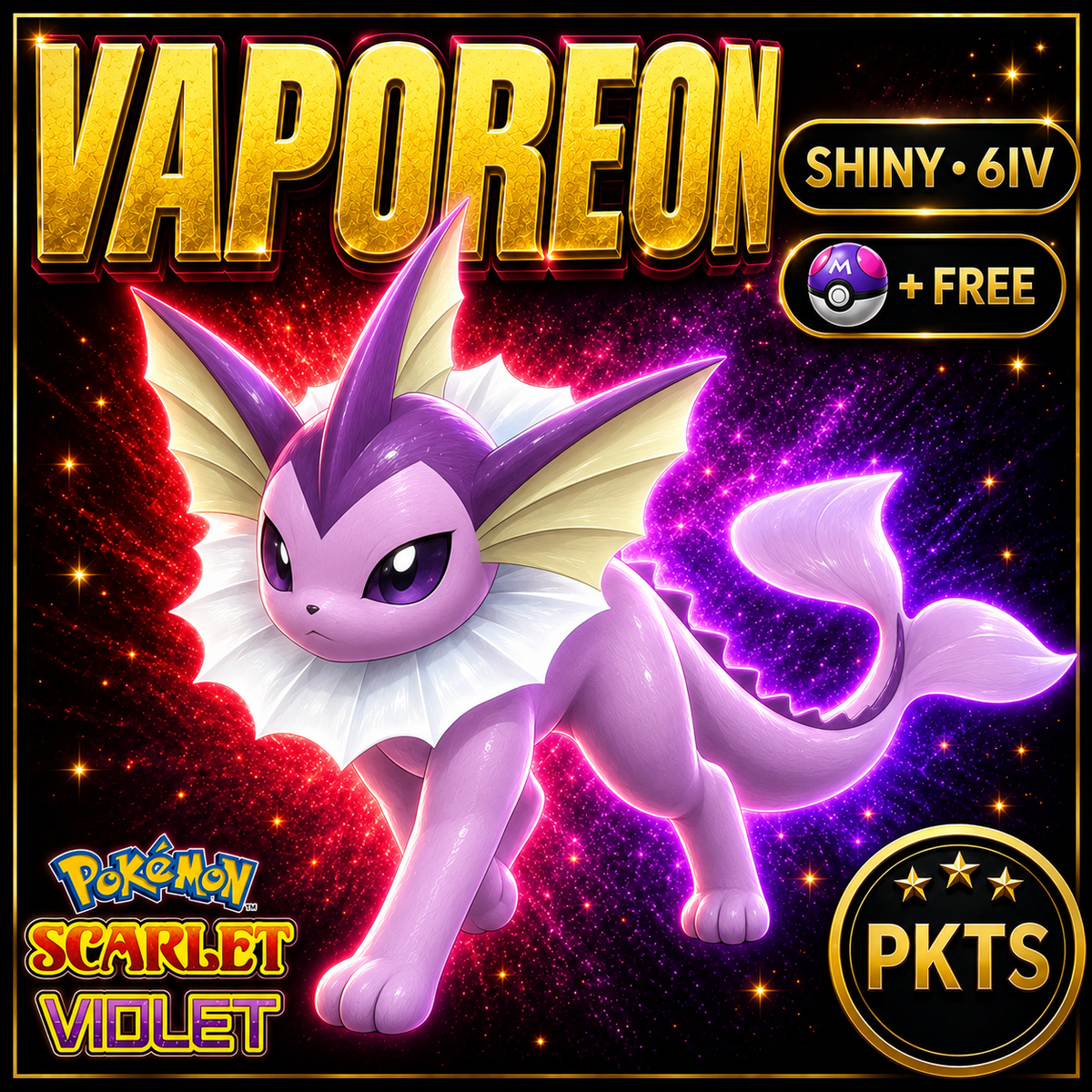 Shiny Vaporeon 6IV Pokémon Scarlet Violet Link Trade | PKTS
