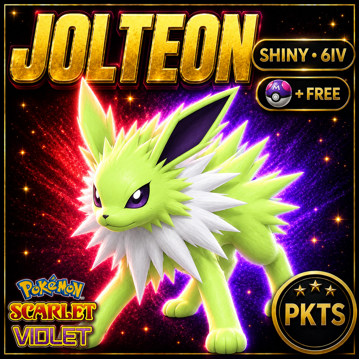 Shiny Jolteon 6IV Pokémon Scarlet Violet Link Trade | PKTS