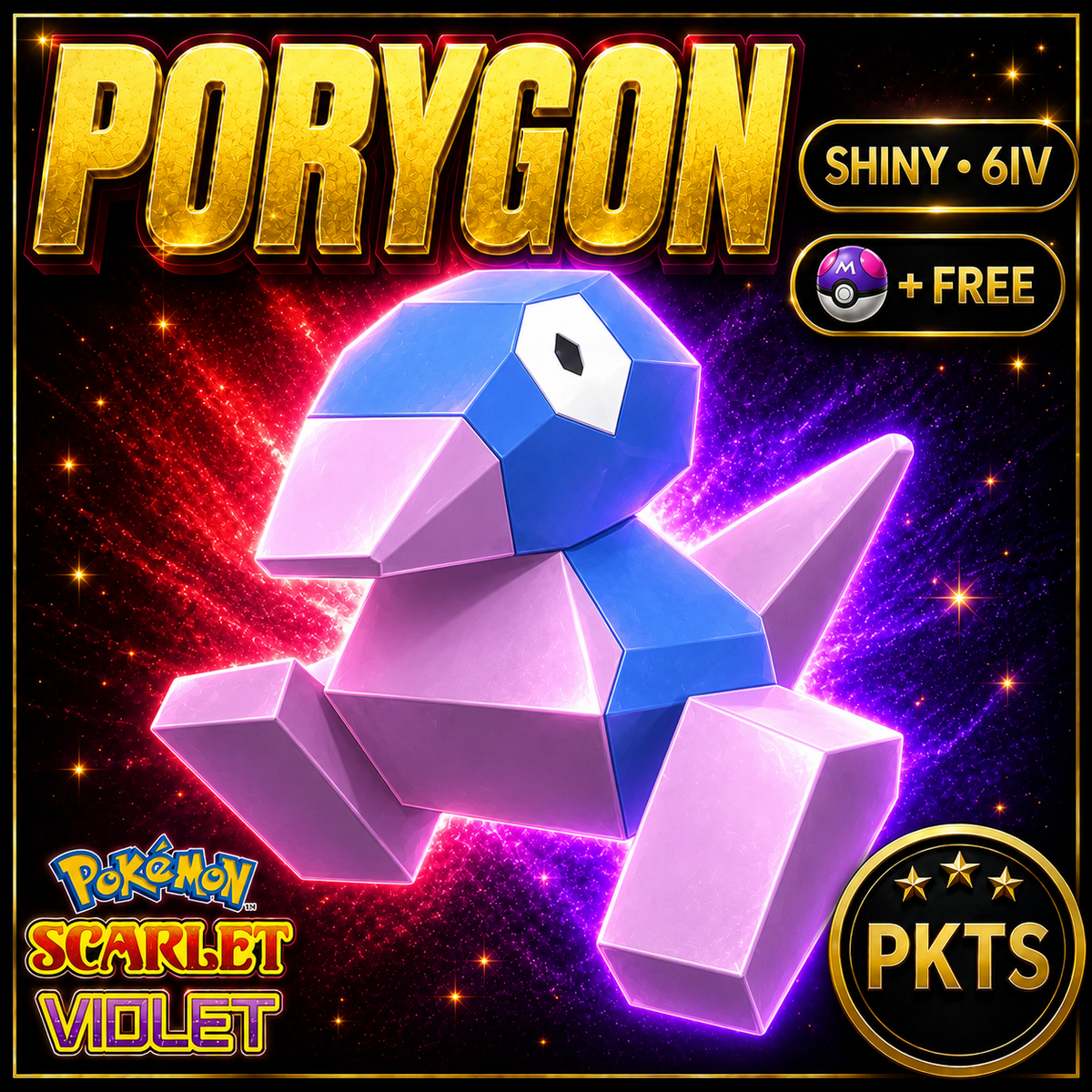 Shiny Porygon 6IV Pokémon Scarlet Violet Link Trade | PKTS