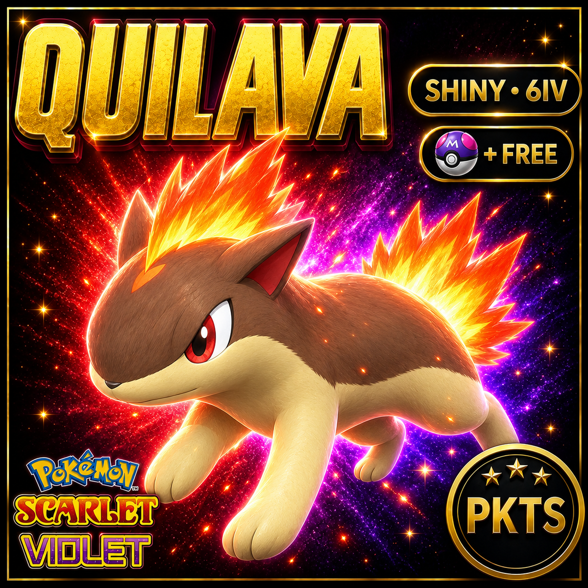 Shiny Quilava 6IV Pokémon Scarlet Violet Link Trade | PKTS