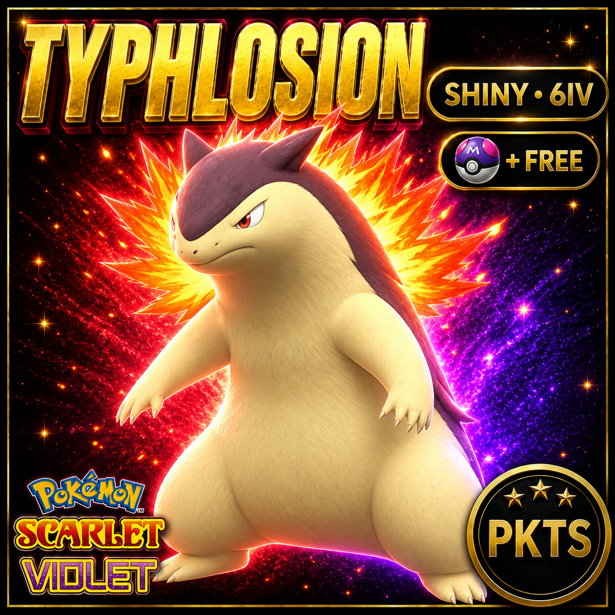 Shiny Typhlosion 6IV Pokémon Scarlet Violet Link Trade | PKTS