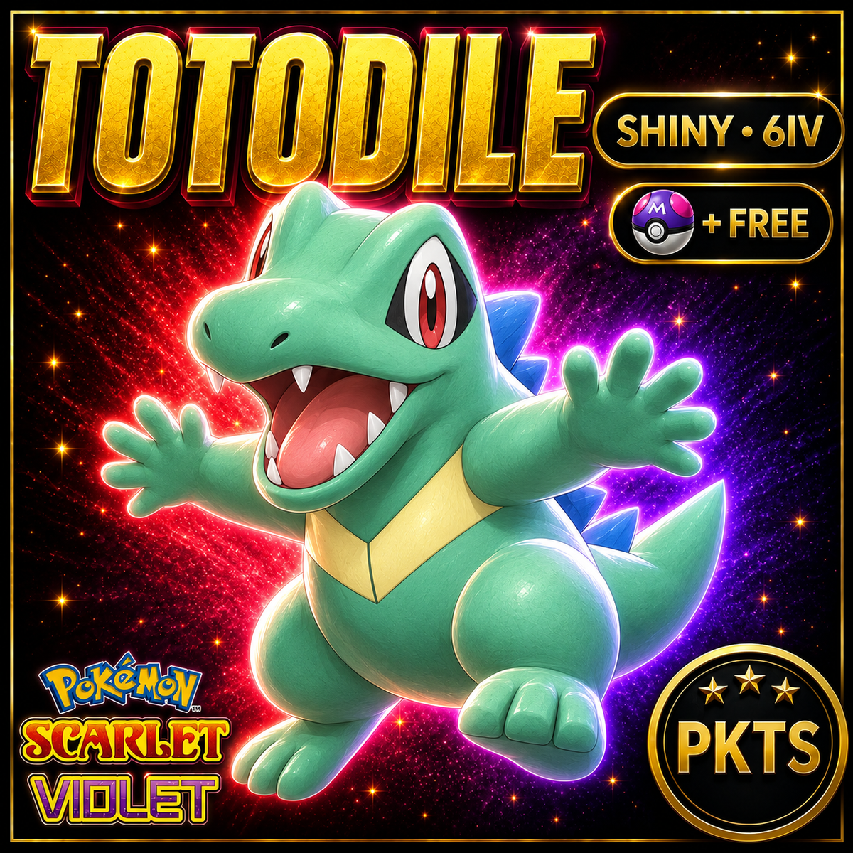 Shiny Totodile 6IV Pokémon Scarlet Violet Link Trade | PKTS