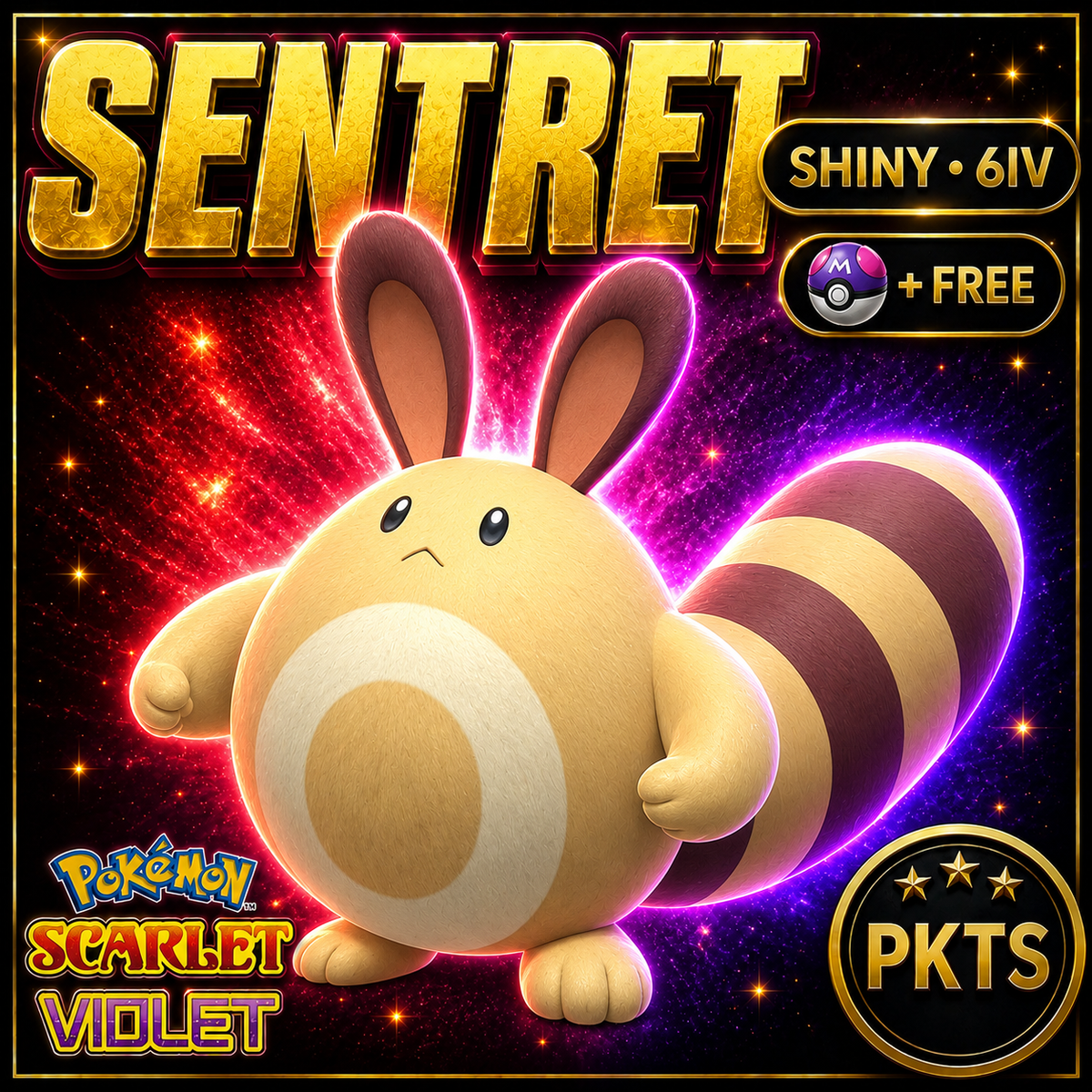 Shiny Sentret 6IV Pokémon Scarlet Violet Link Trade | PKTS