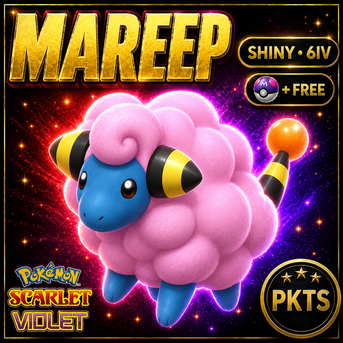 Shiny Mareep 6IV Pokémon Scarlet Violet Link Trade | PKTS