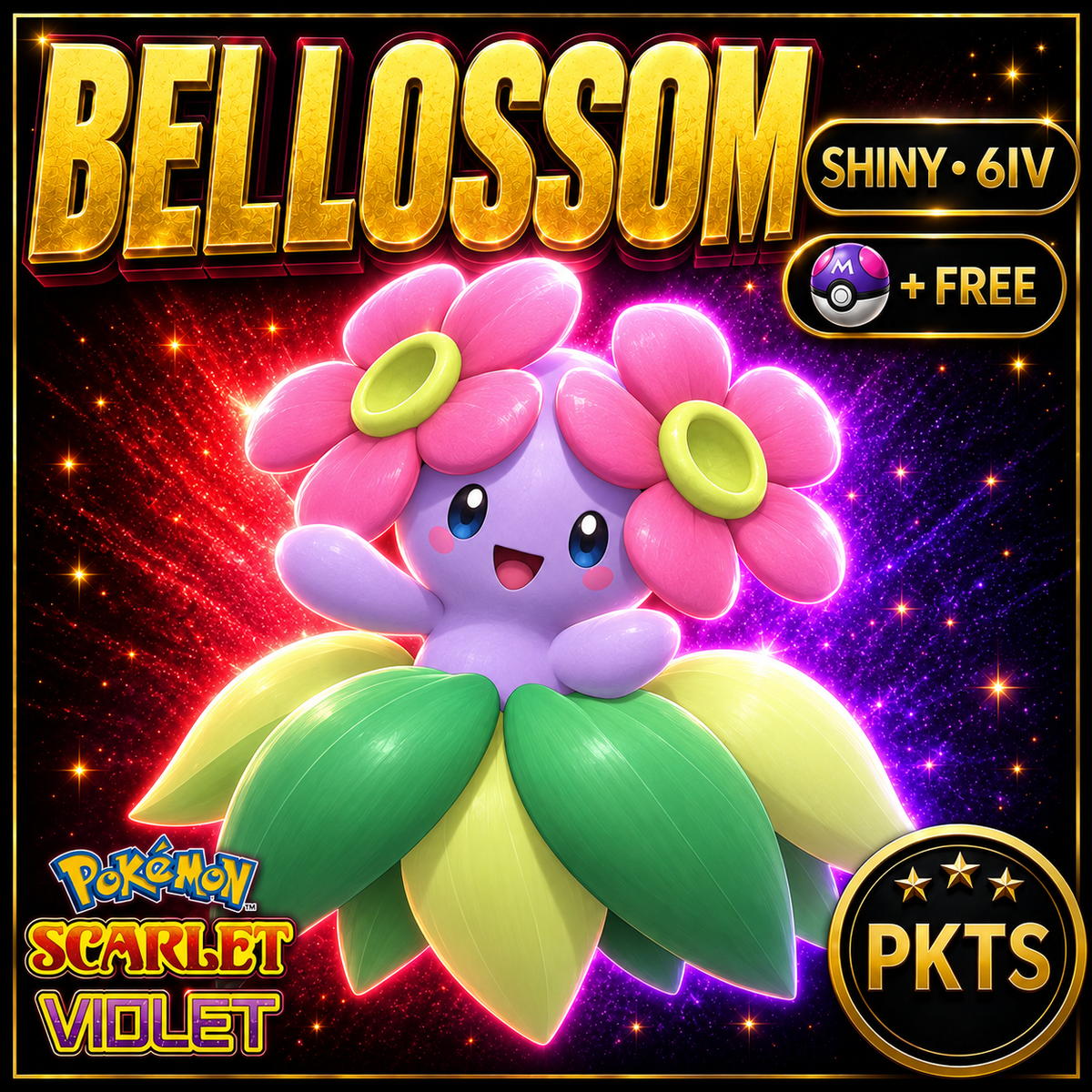 Shiny Bellossom 6IV Pokémon Scarlet Violet Link Trade | PKTS