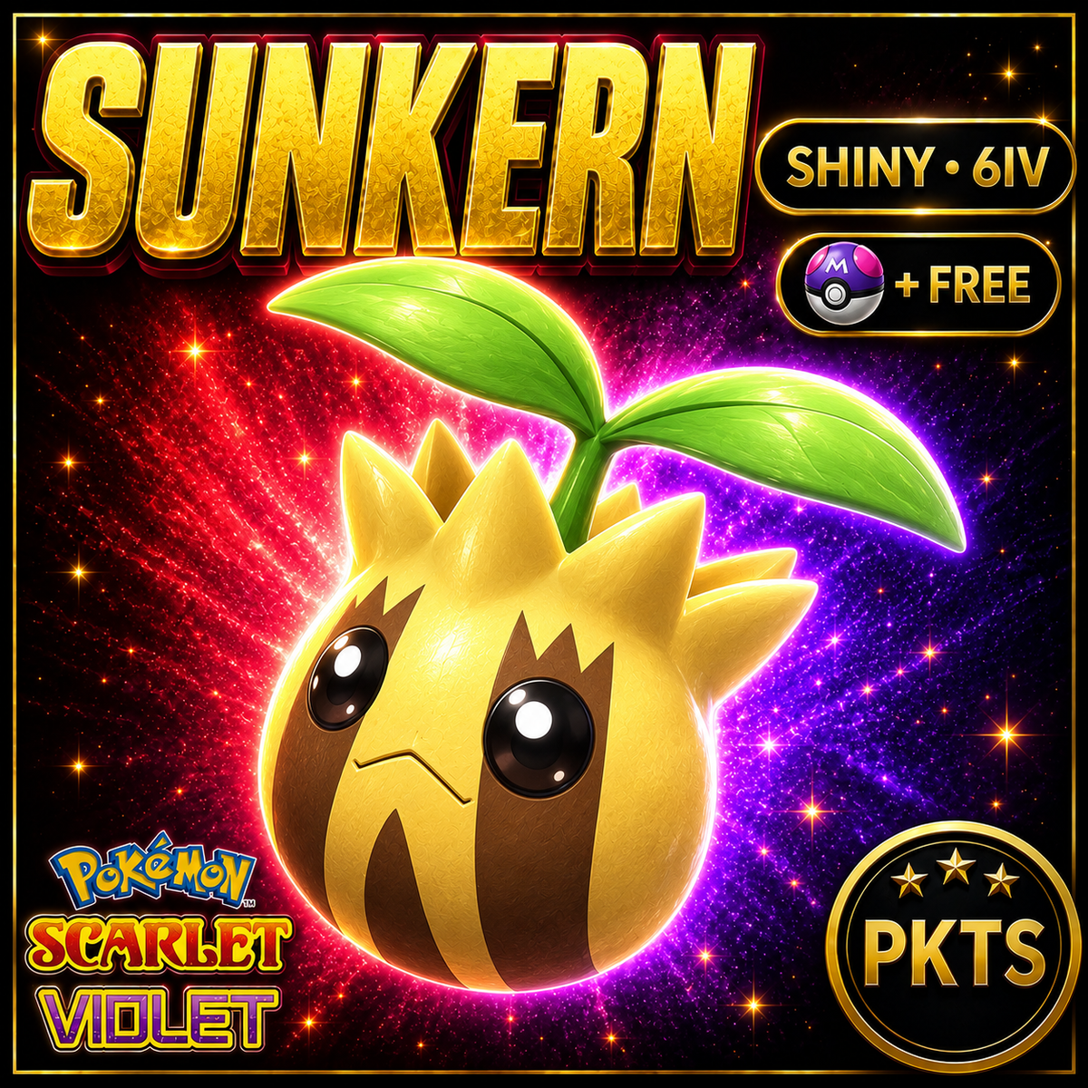 Shiny Sunkern 6IV Pokémon Scarlet Violet Link Trade | PKTS