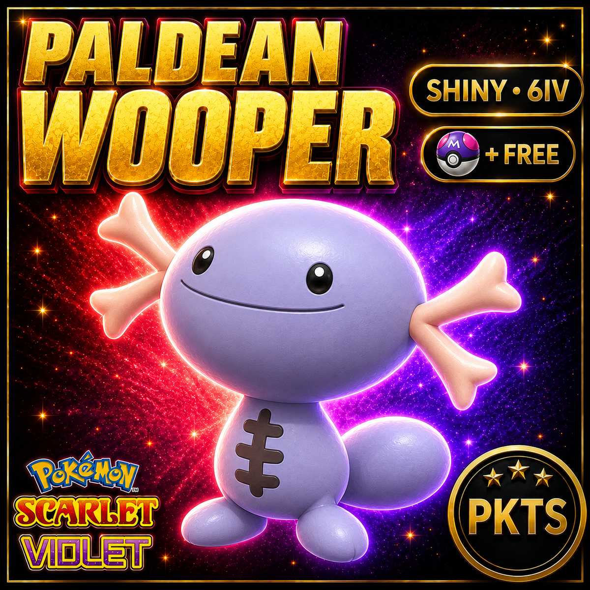 Shiny Paldean Wooper 6IV Pokémon Scarlet Violet Link Trade | PKTS