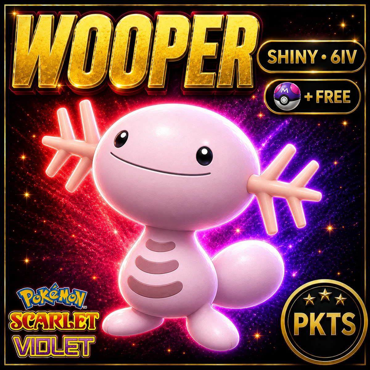 Shiny Wooper 6IV Pokémon Scarlet Violet Link Trade | PKTS