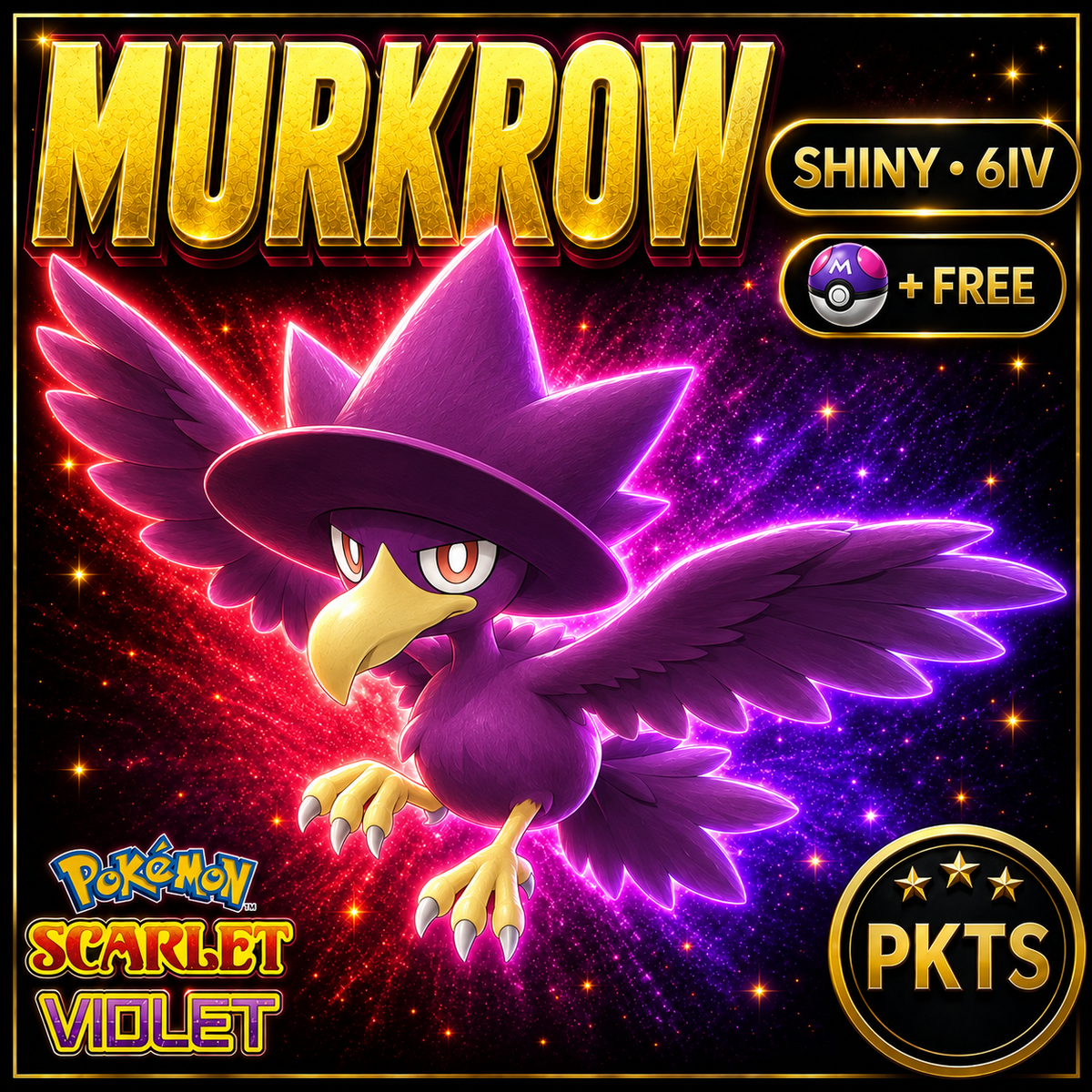 Shiny Murkrow 6IV Pokémon Scarlet Violet Link Trade | PKTS