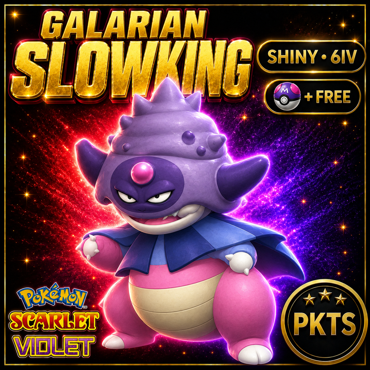 Shiny Galarian Slowking 6IV Pokémon Scarlet Violet Link Trade | PKTS
