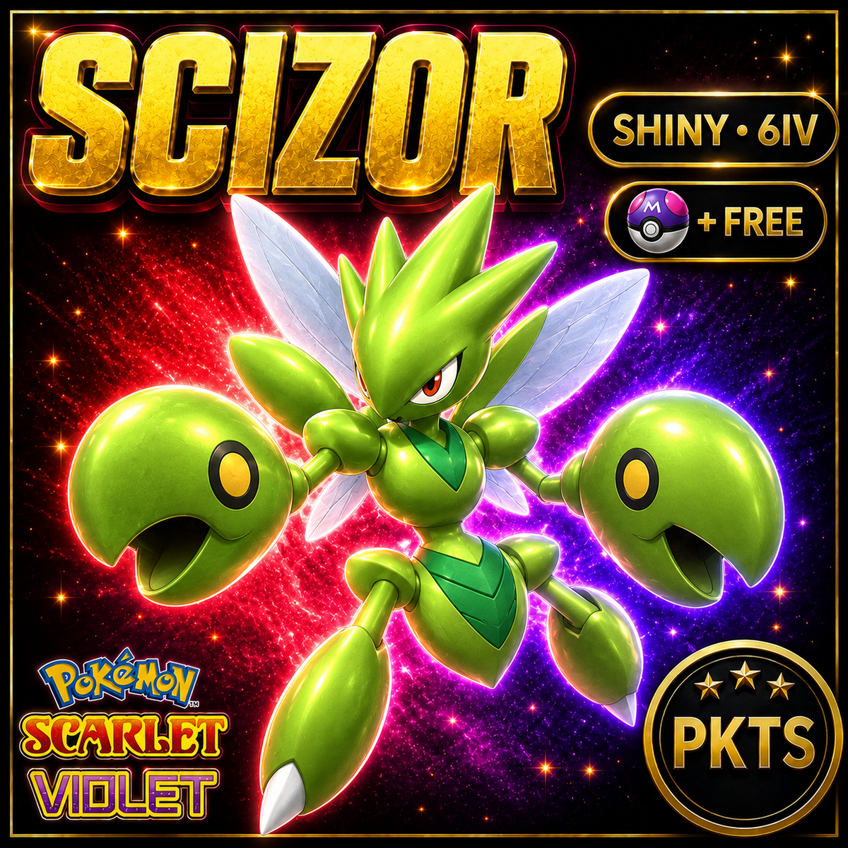 Shiny Scizor 6IV Pokémon Scarlet Violet Link Trade | PKTS