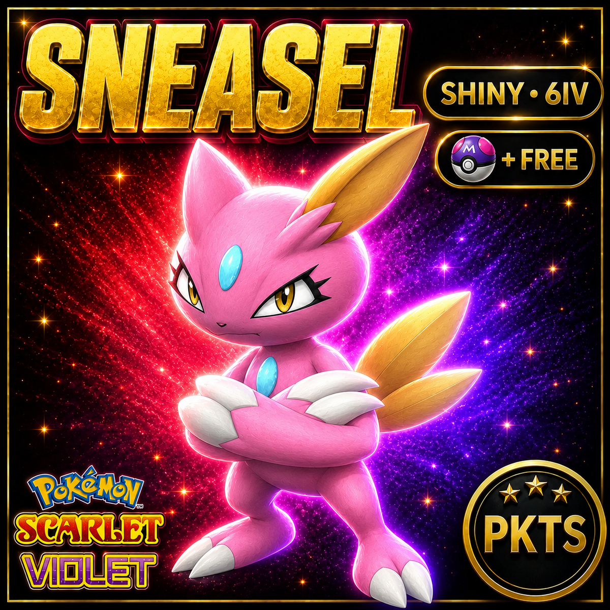 Shiny Sneasel 6IV Pokémon Scarlet Violet Link Trade | PKTS