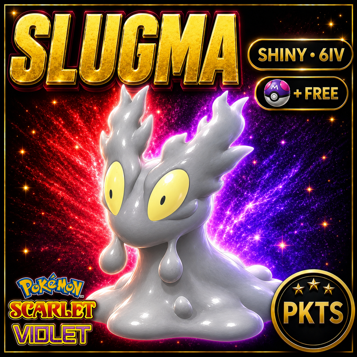 Shiny Slugma 6IV Pokémon Scarlet Violet Link Trade | PKTS