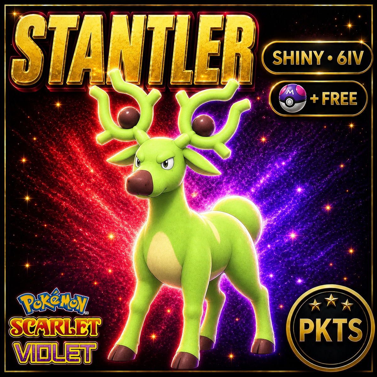 Shiny Stantler 6IV Pokémon Scarlet Violet Link Trade | PKTS