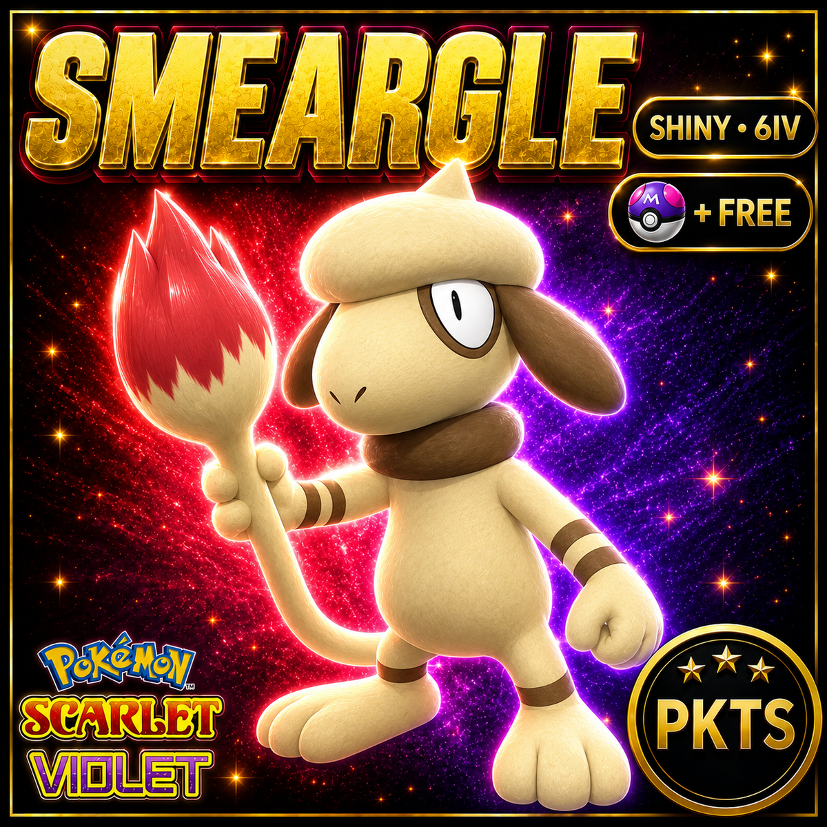 Shiny Smeargle 6IV Pokémon Scarlet Violet Link Trade | PKTS