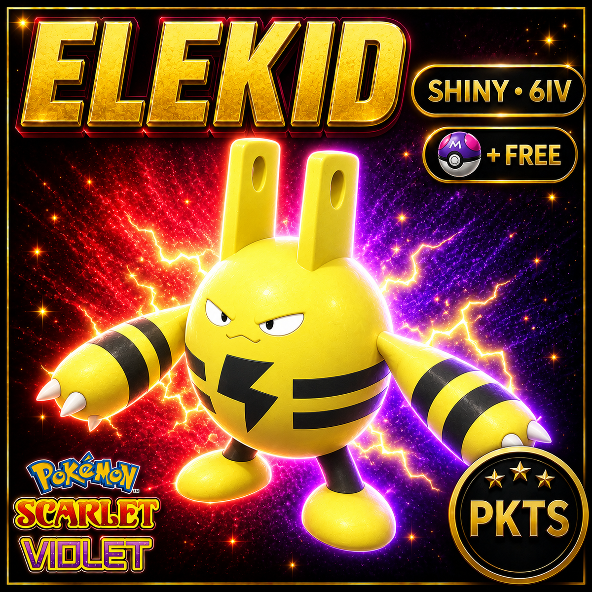 Shiny Elekid 6IV Pokémon Scarlet Violet Link Trade | PKTS