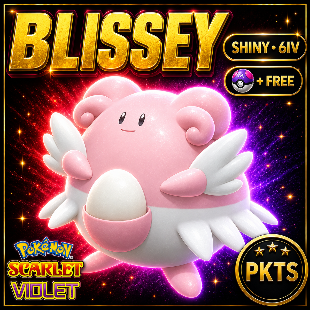 Shiny Blissey 6IV Pokémon Scarlet Violet Link Trade | PKTS