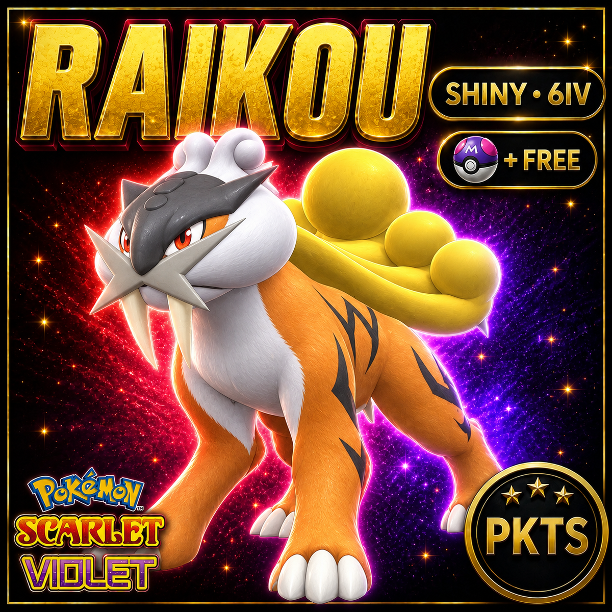 Shiny Raikou 6IV Pokémon Scarlet Violet Link Trade | PKTS