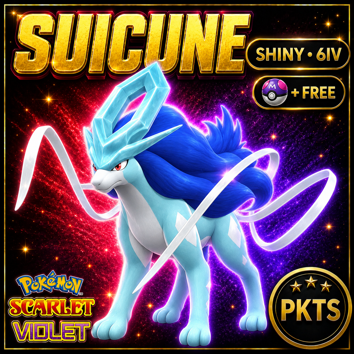 Shiny Suicune 6IV Pokémon Scarlet Violet Link Trade | PKTS
