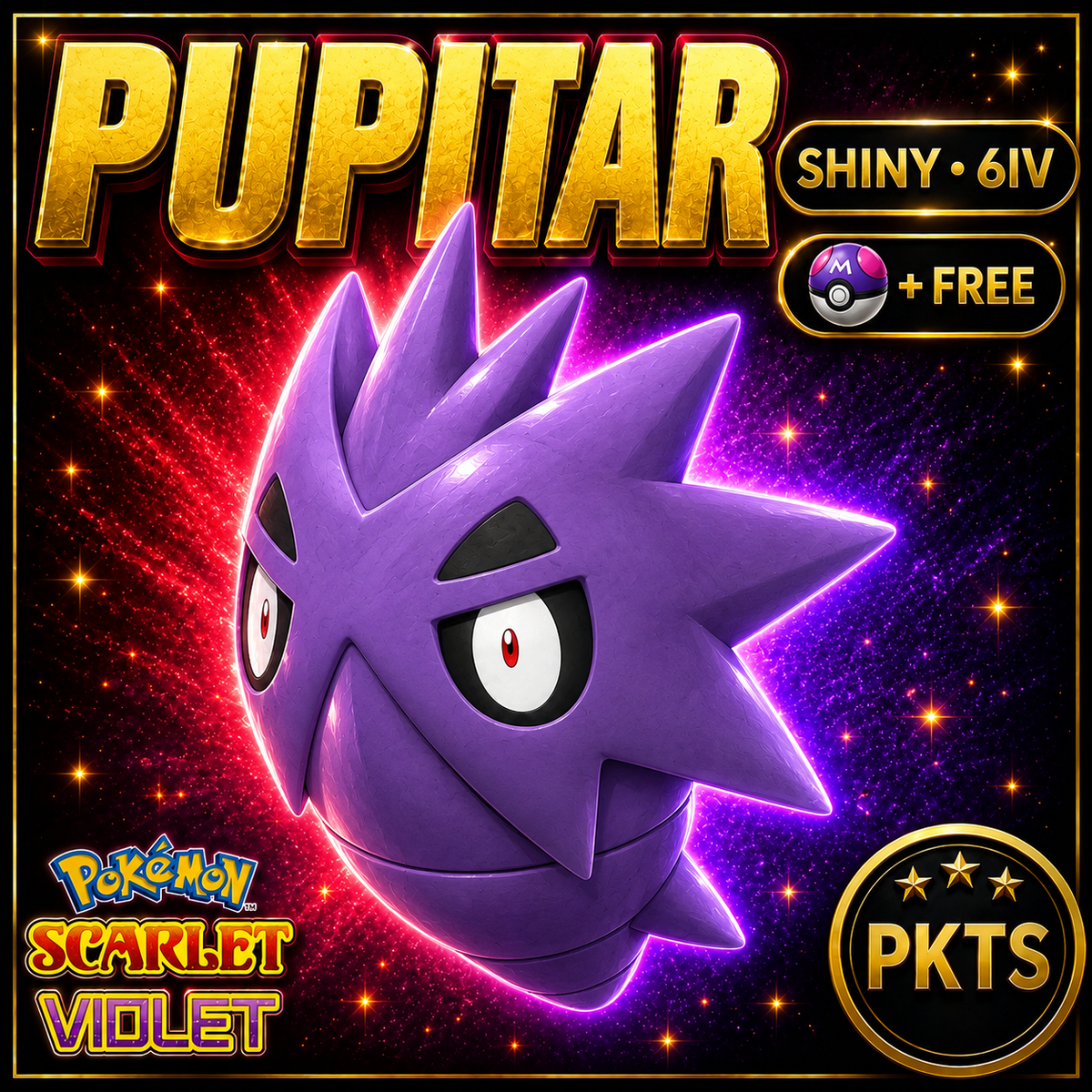 Shiny Pupitar 6IV Pokémon Scarlet Violet Link Trade | PKTS