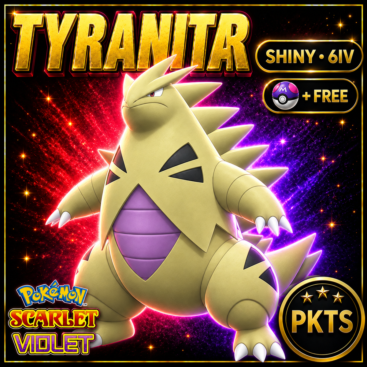 Shiny Tyranitar 6IV Pokémon Scarlet Violet Link Trade | PKTS