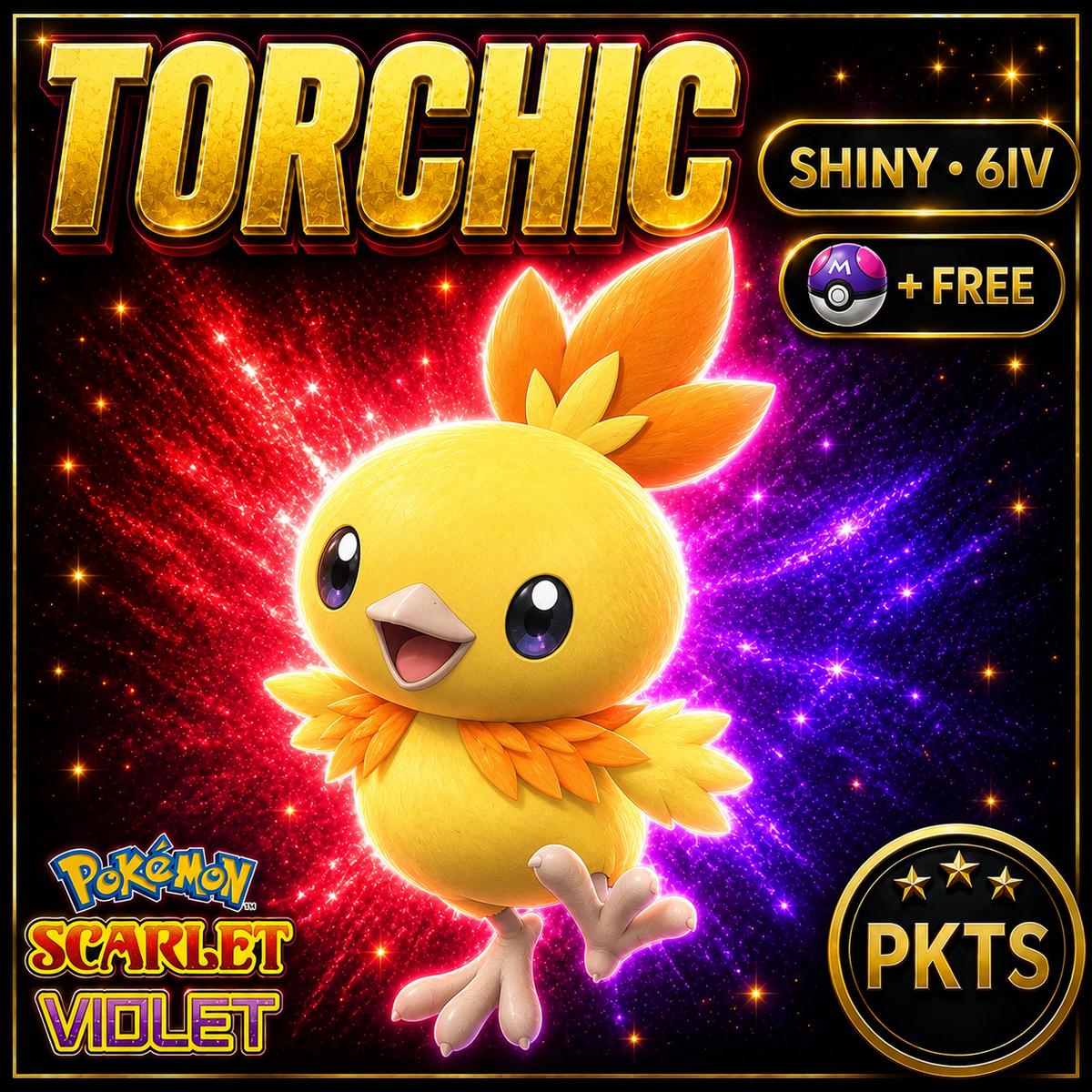 Shiny Torchic 6IV Pokémon Scarlet Violet Link Trade | PKTS
