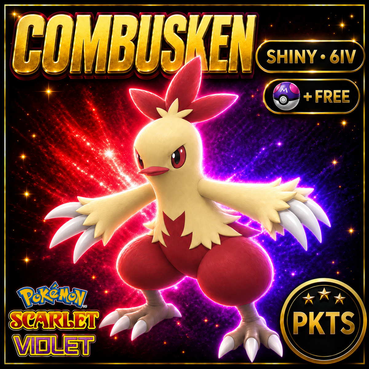 Shiny Combusken 6IV Pokémon Scarlet Violet Link Trade | PKTS