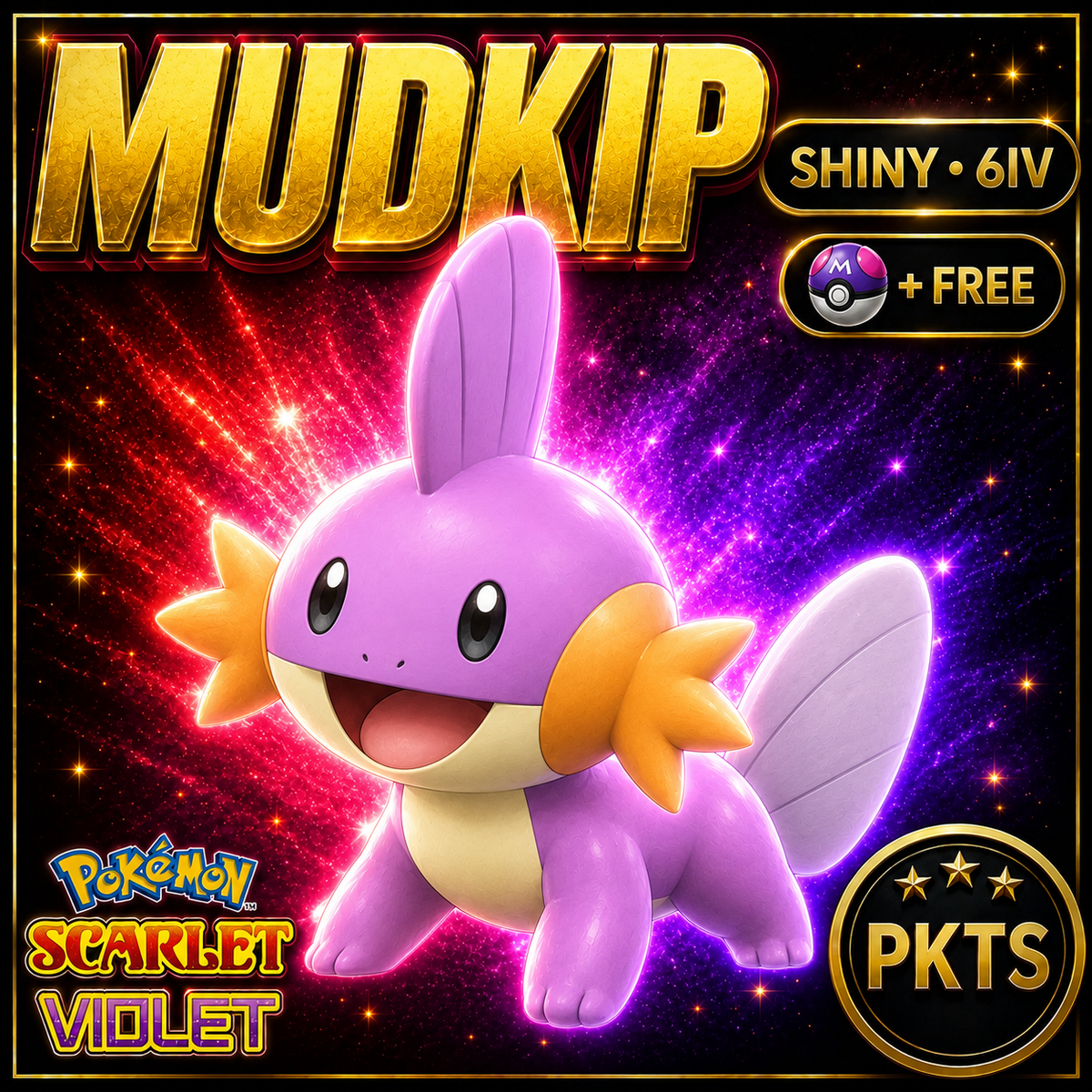 Shiny Mudkip 6IV Pokémon Scarlet Violet Link Trade | PKTS