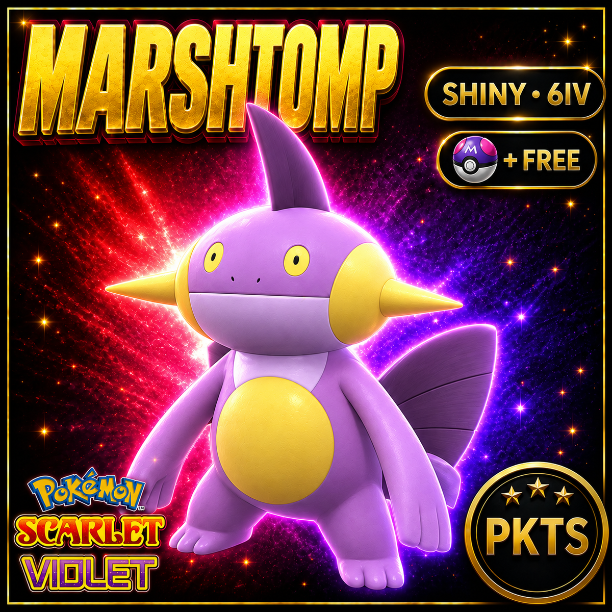 Shiny Marshtomp 6IV Pokémon Scarlet Violet Link Trade | PKTS