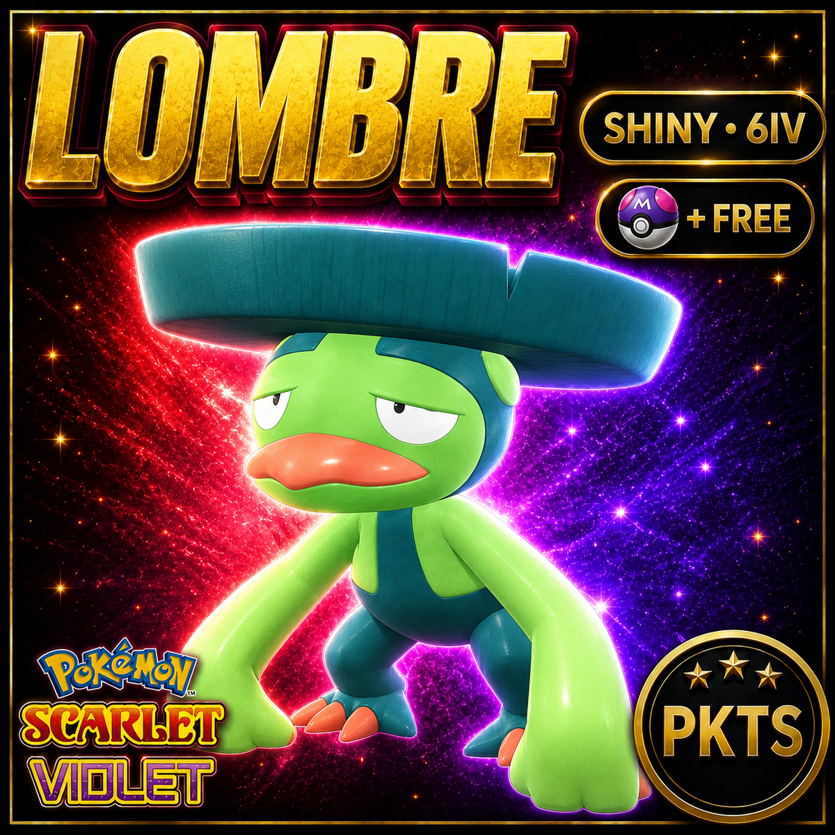 Shiny Lombre 6IV Pokémon Scarlet Violet Link Trade | PKTS