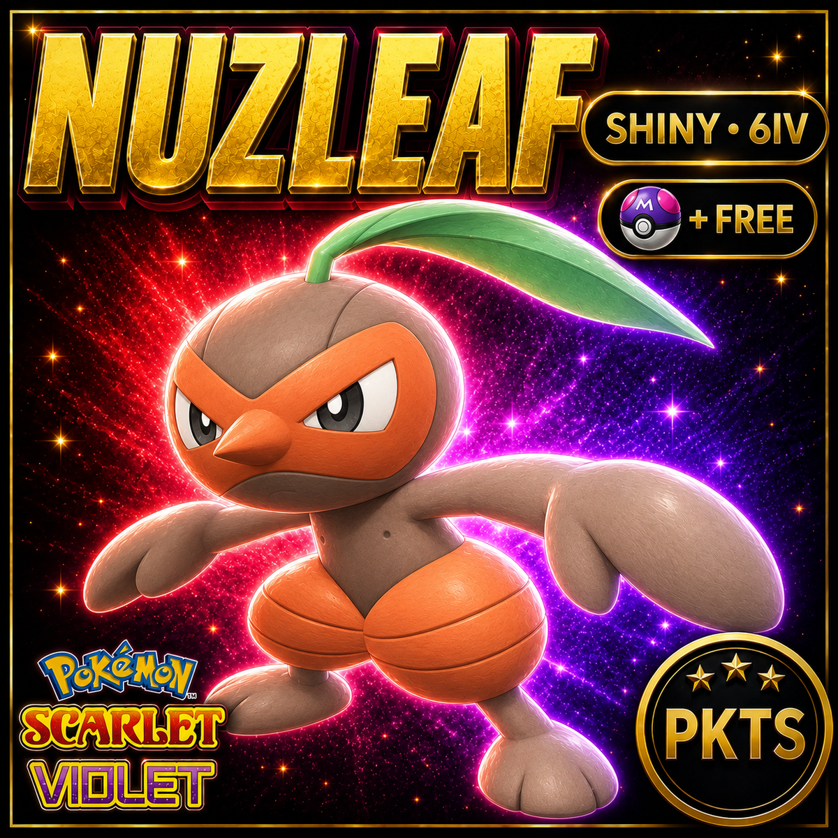 Shiny Nuzleaf 6IV Pokémon Scarlet Violet Link Trade | PKTS