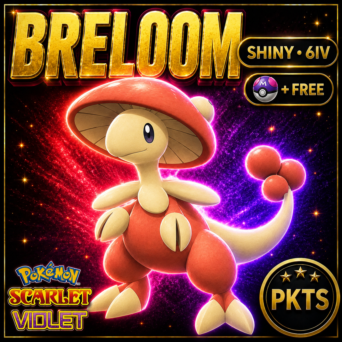 Shiny Breloom 6IV Pokémon Scarlet Violet Link Trade | PKTS