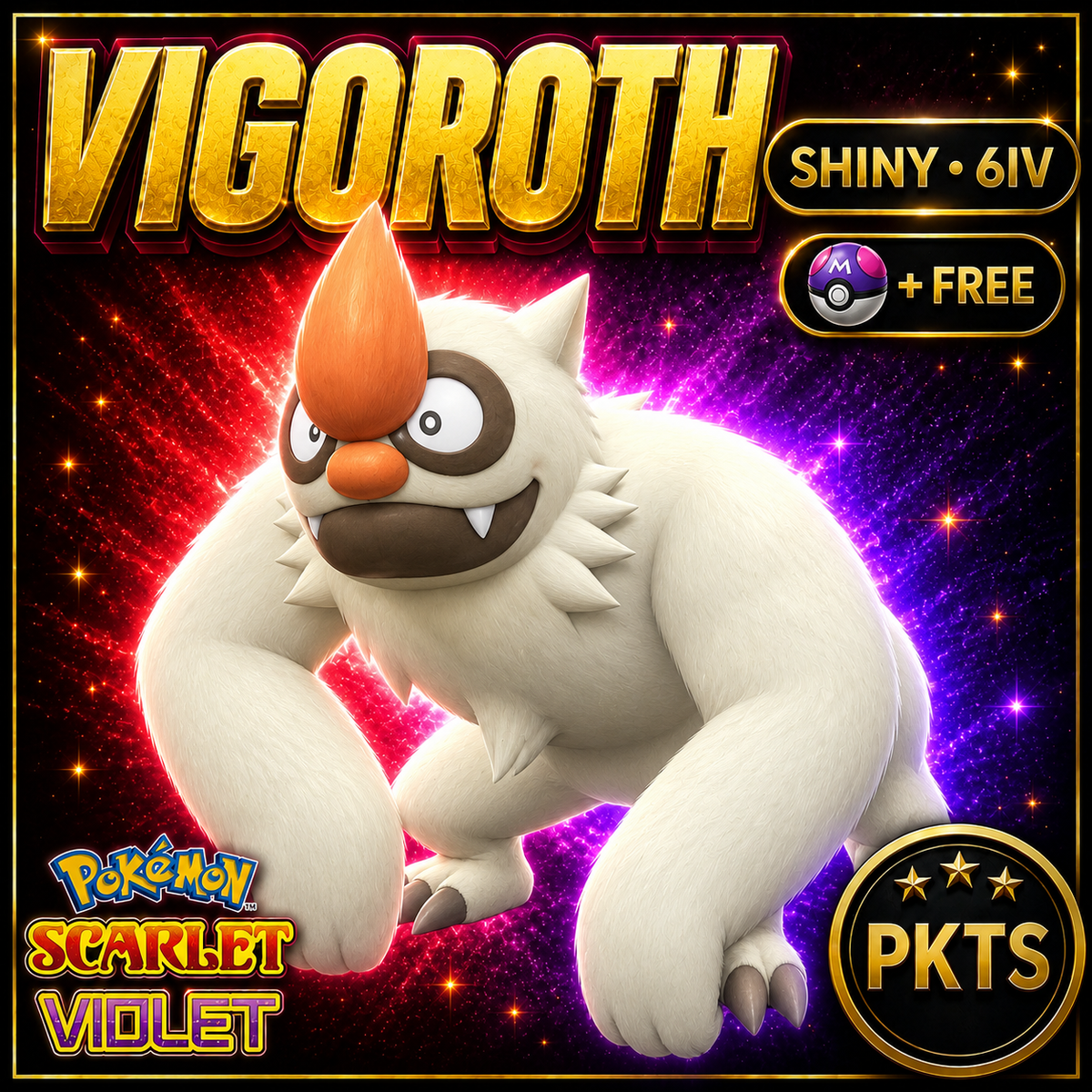 Shiny Vigoroth 6IV Pokémon Scarlet Violet Link Trade | PKTS