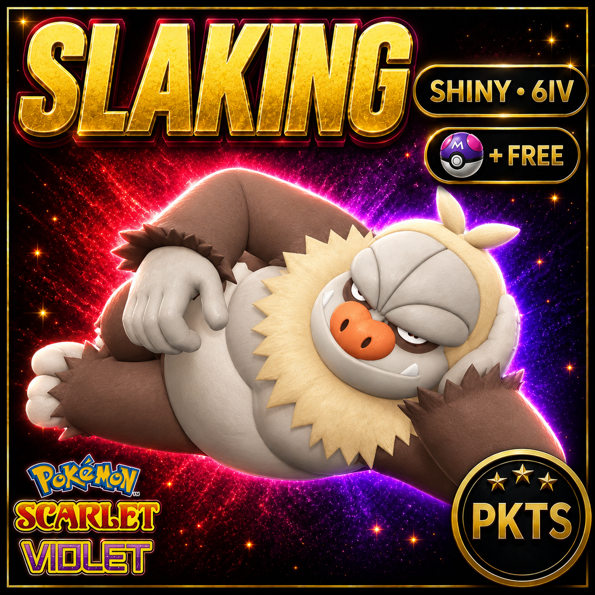 Shiny Slaking 6IV Pokémon Scarlet Violet Link Trade | PKTS