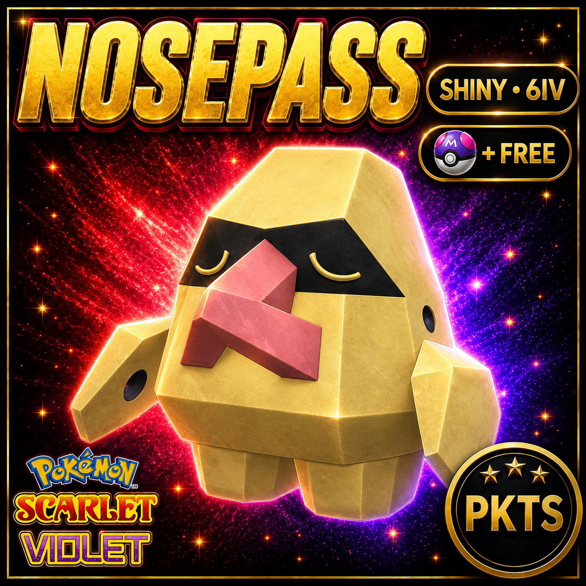 Shiny Nosepass 6IV Pokémon Scarlet Violet Link Trade | PKTS