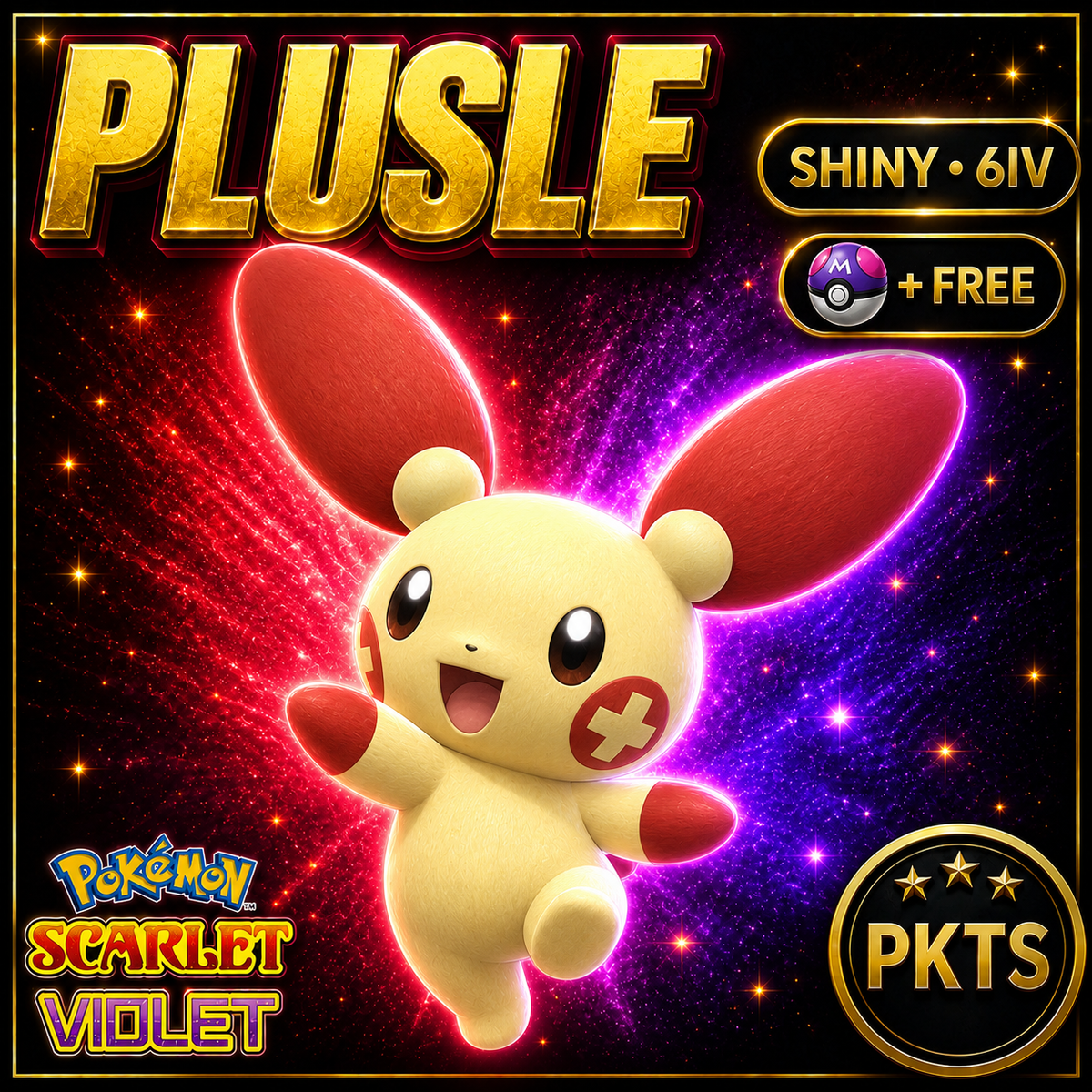 Shiny Plusle 6IV Pokémon Scarlet Violet Link Trade | PKTS