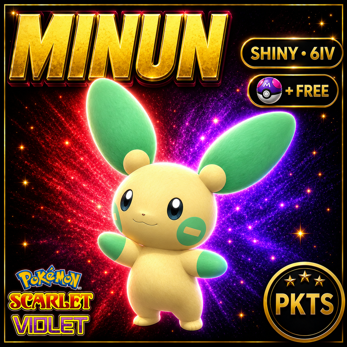 Shiny Minun 6IV Pokémon Scarlet Violet Link Trade | PKTS