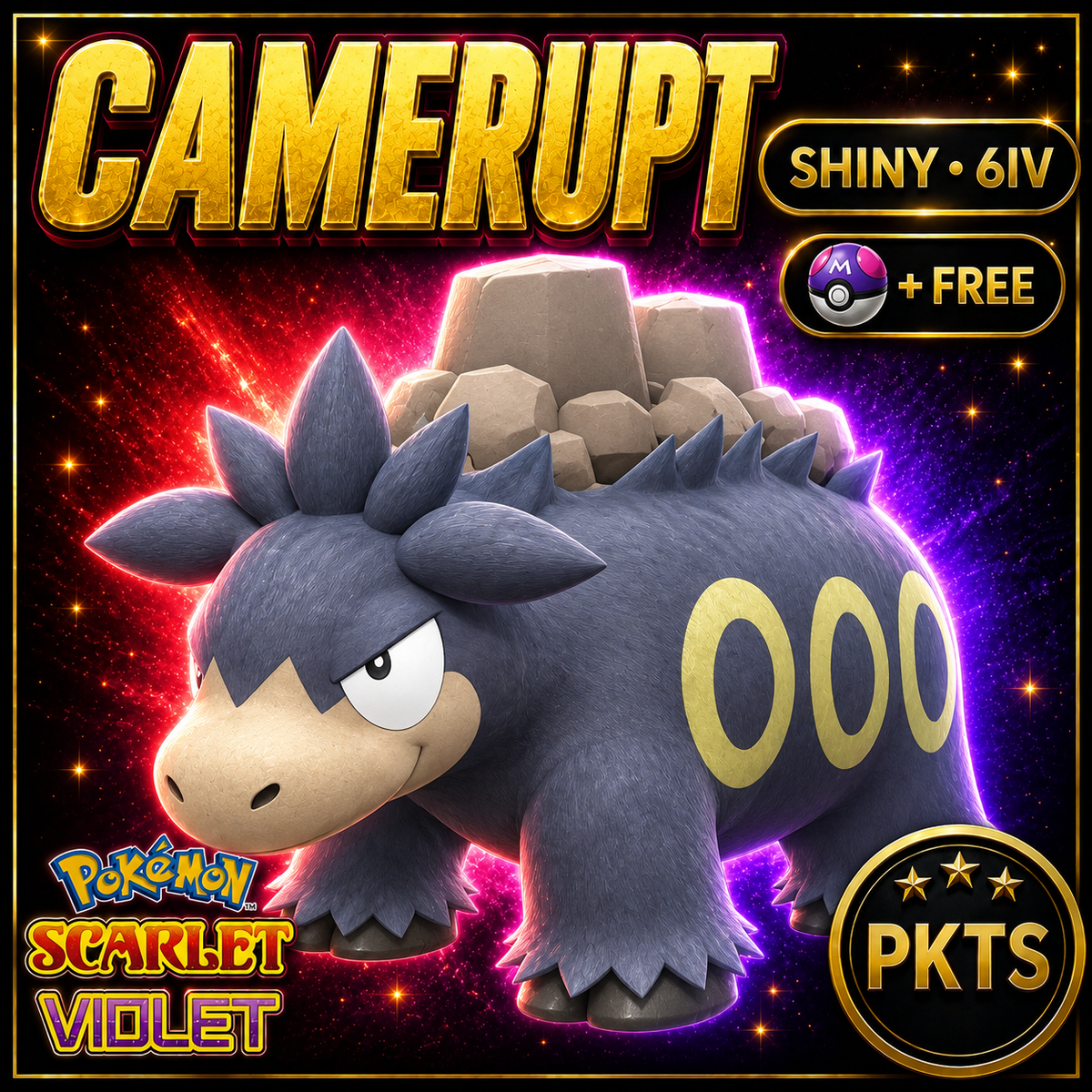 Shiny Camerupt 6IV Pokémon Scarlet Violet Link Trade | PKTS