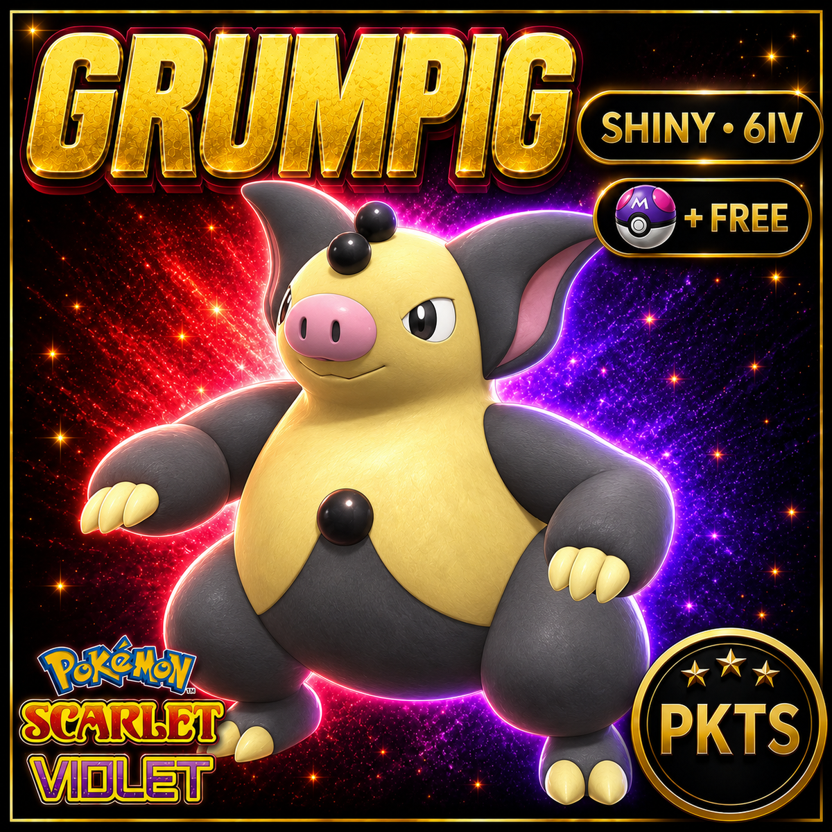Shiny Grumpig 6IV Pokémon Scarlet Violet Link Trade | PKTS