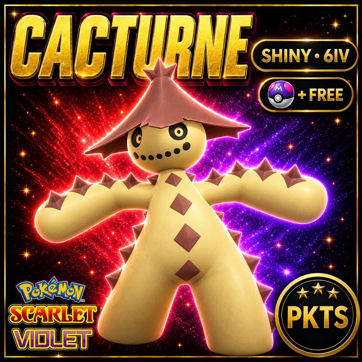 Shiny Cacturne 6IV Pokémon Scarlet Violet Link Trade | PKTS