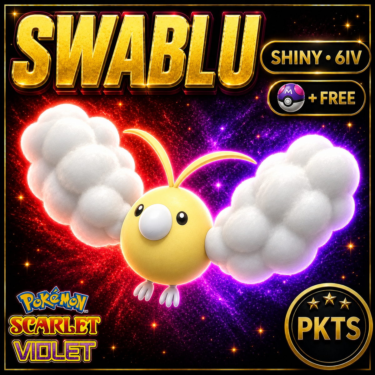Shiny Swablu 6IV Pokémon Scarlet Violet Link Trade | PKTS