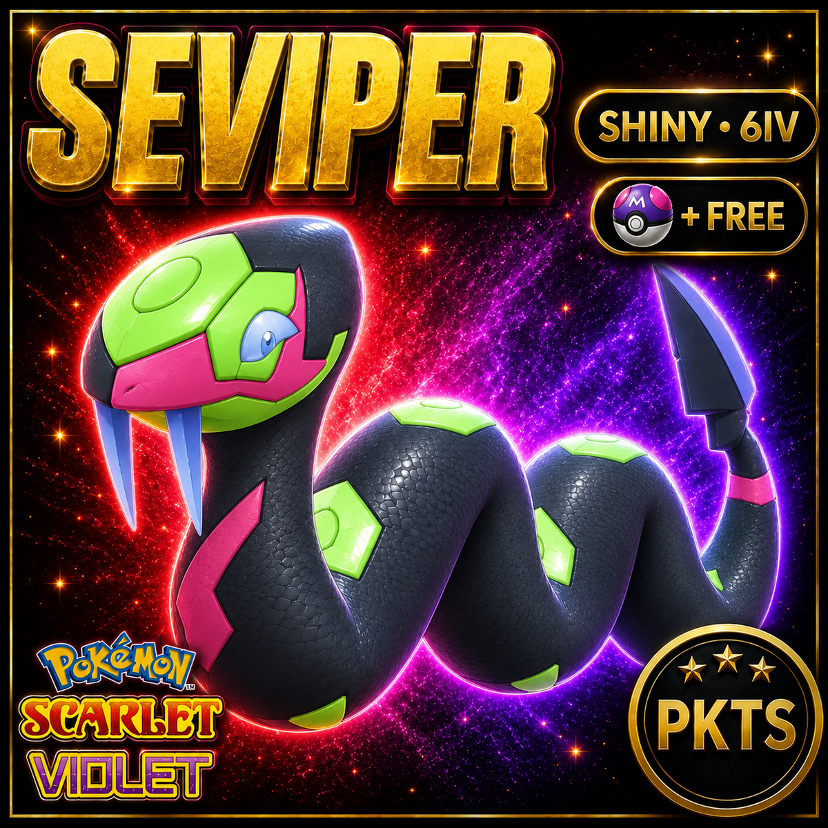 Shiny Seviper 6IV Pokémon Scarlet Violet Link Trade | PKTS