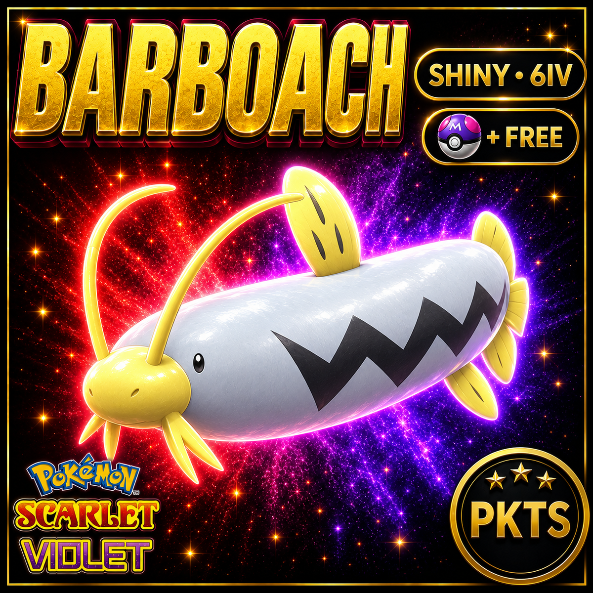 Shiny Barboach 6IV Pokémon Scarlet Violet Link Trade | PKTS