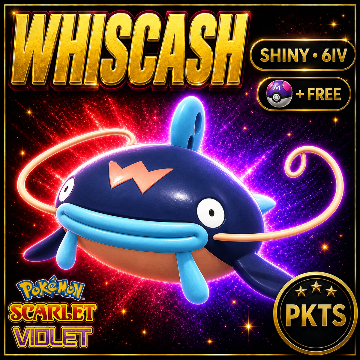Shiny Whiscash 6IV Pokémon Scarlet Violet Link Trade | PKTS