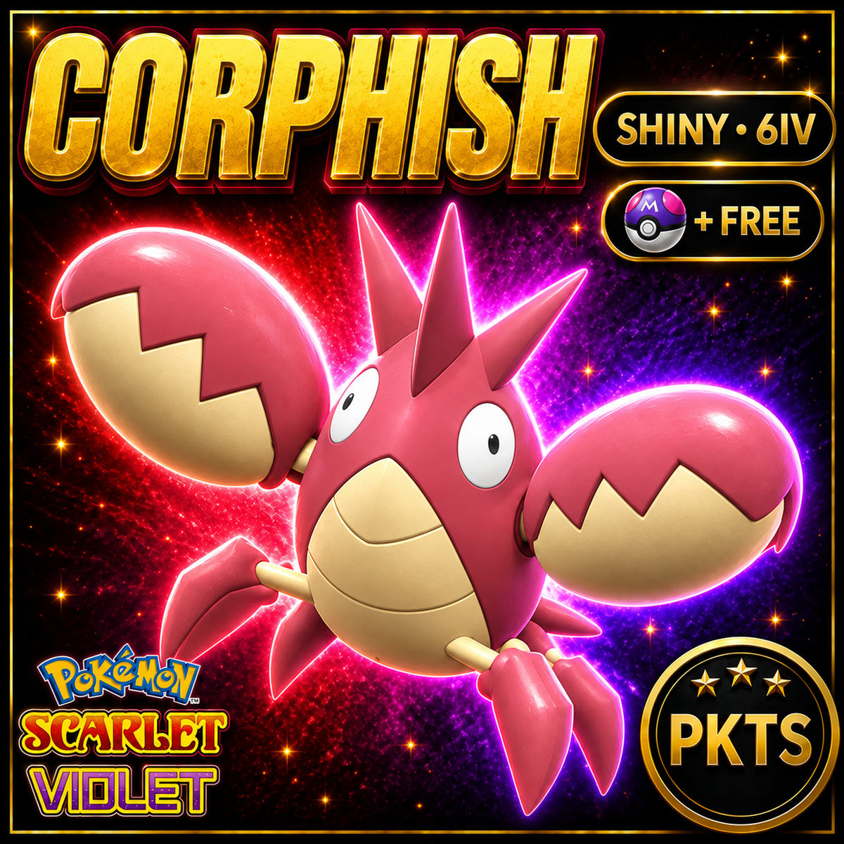 Shiny Corphish 6IV Pokémon Scarlet Violet Link Trade | PKTS