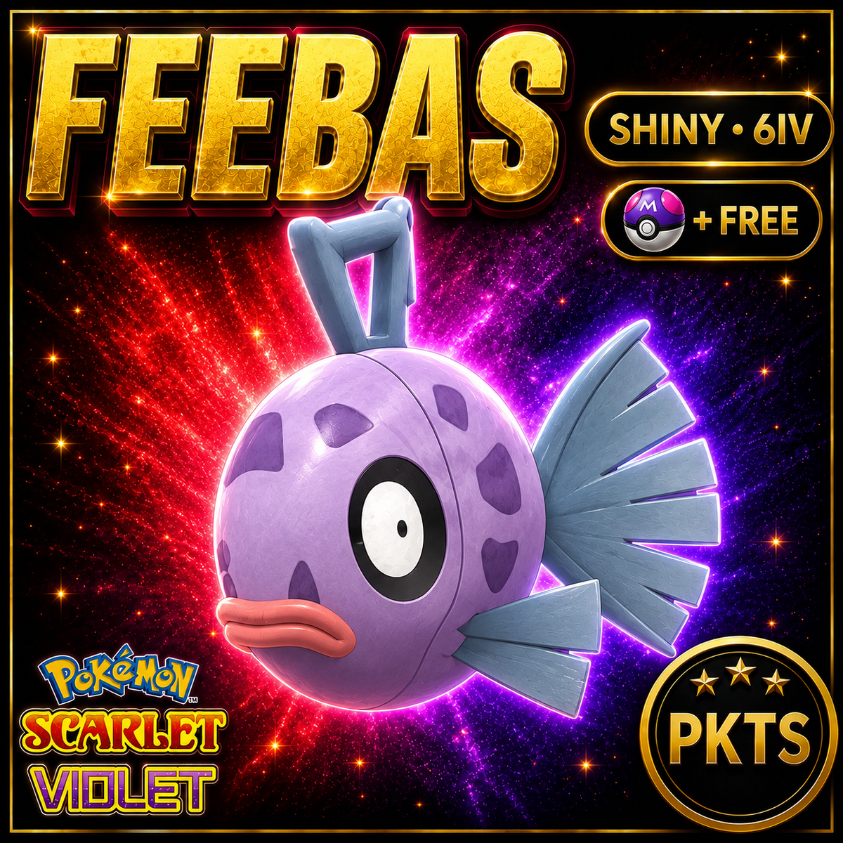 Shiny Feebas 6IV Pokémon Scarlet Violet Link Trade | PKTS