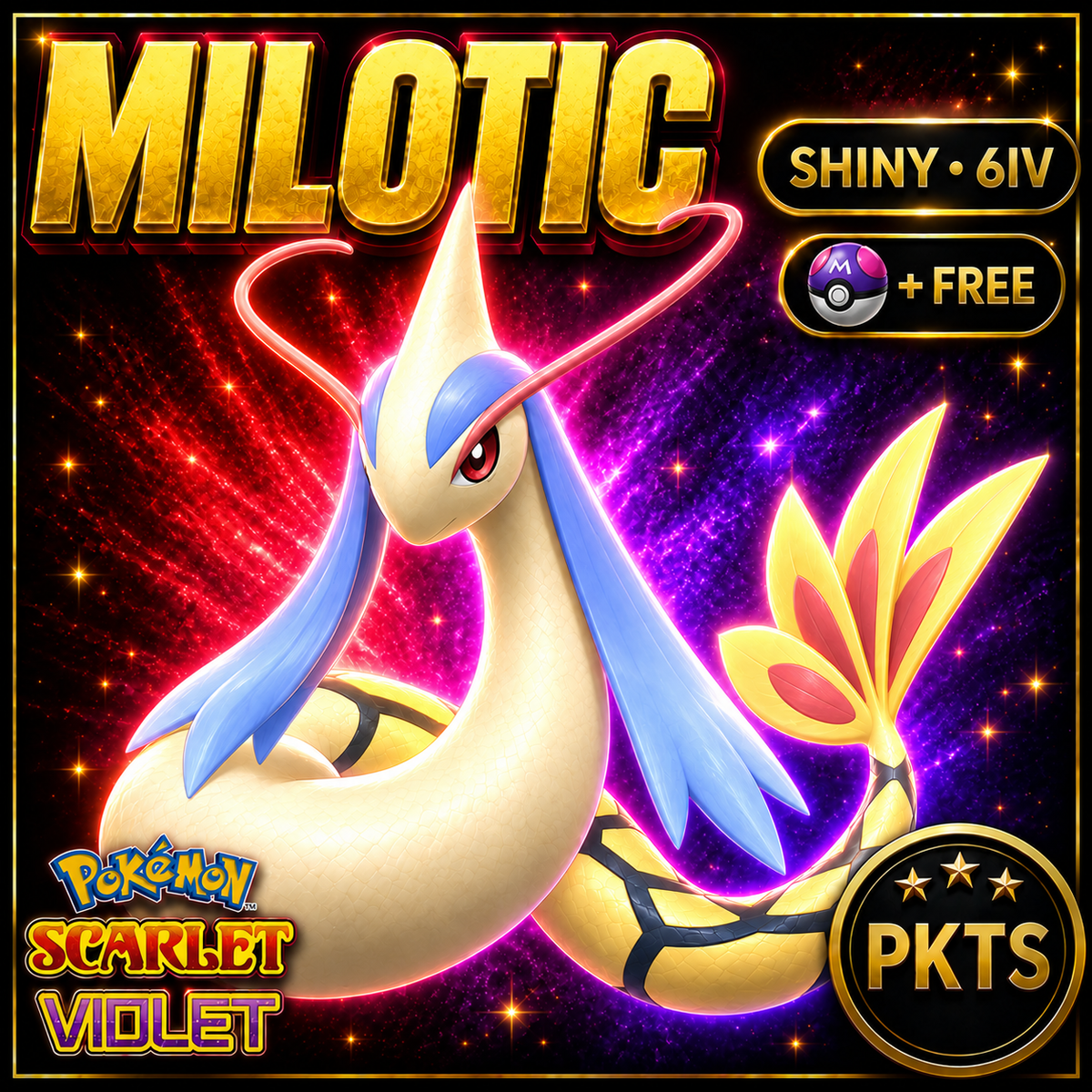 Shiny Milotic 6IV Pokémon Scarlet Violet Link Trade | PKTS
