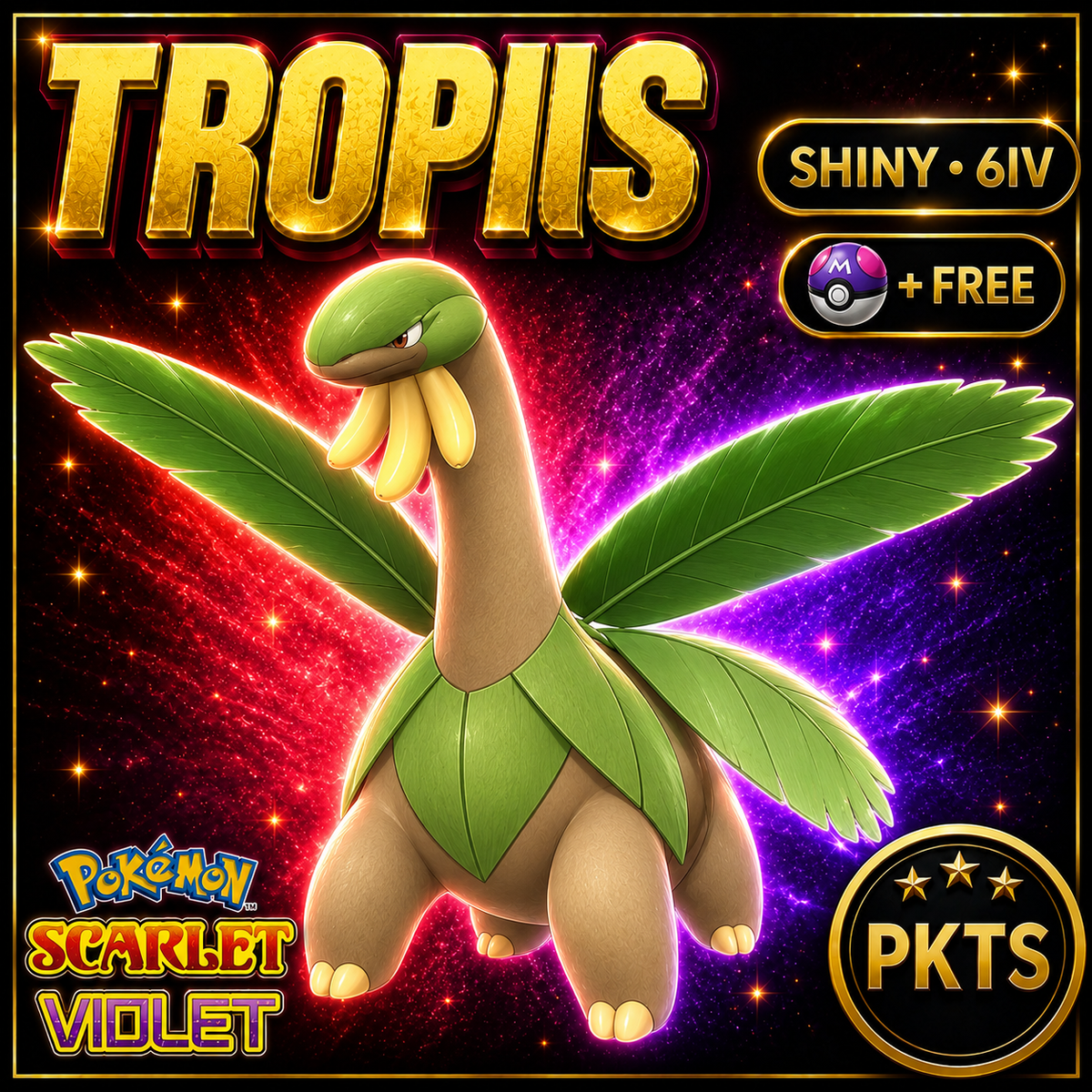 Shiny Tropius 6IV Pokémon Scarlet Violet Link Trade | PKTS