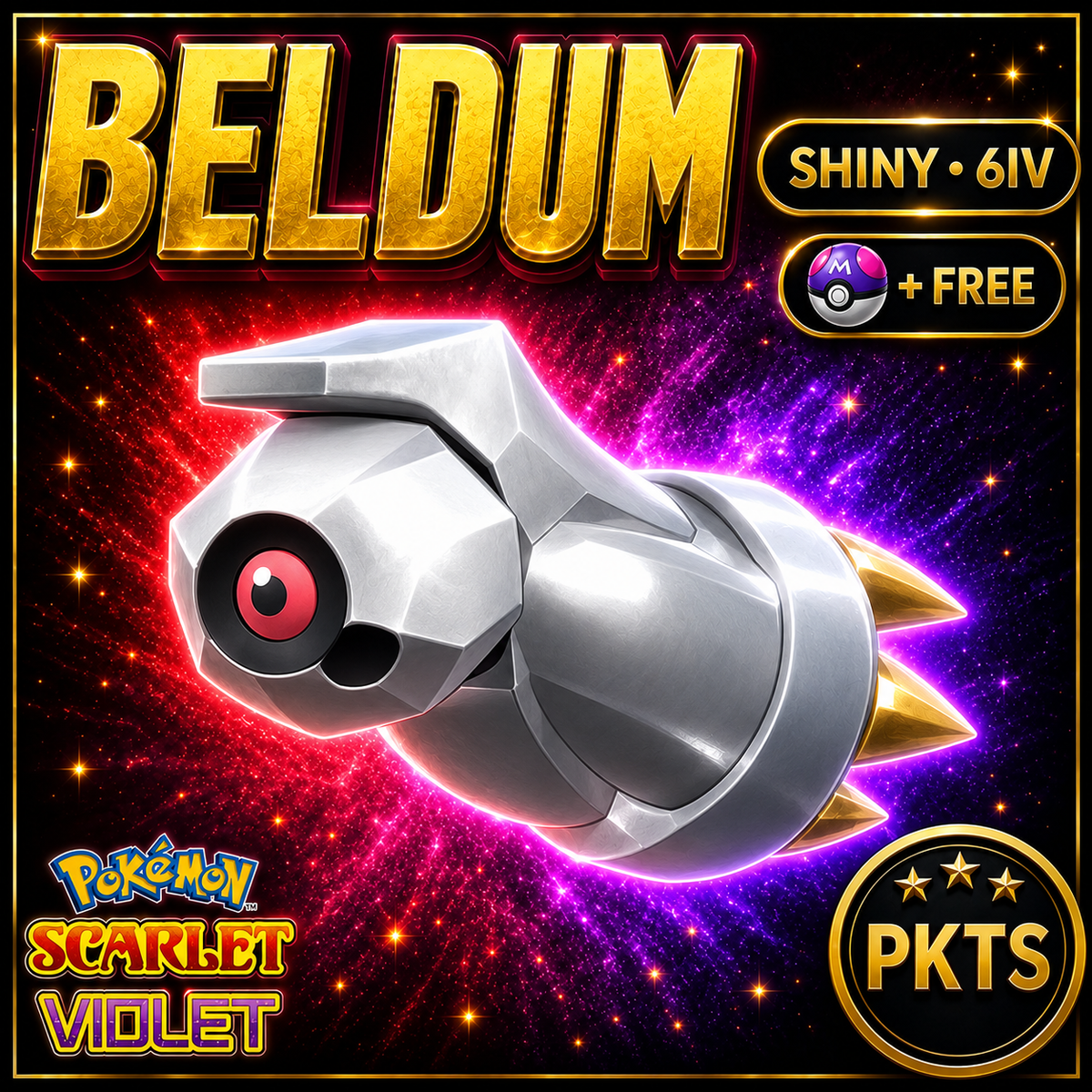 Shiny Beldum 6IV Pokémon Scarlet Violet Link Trade | PKTS