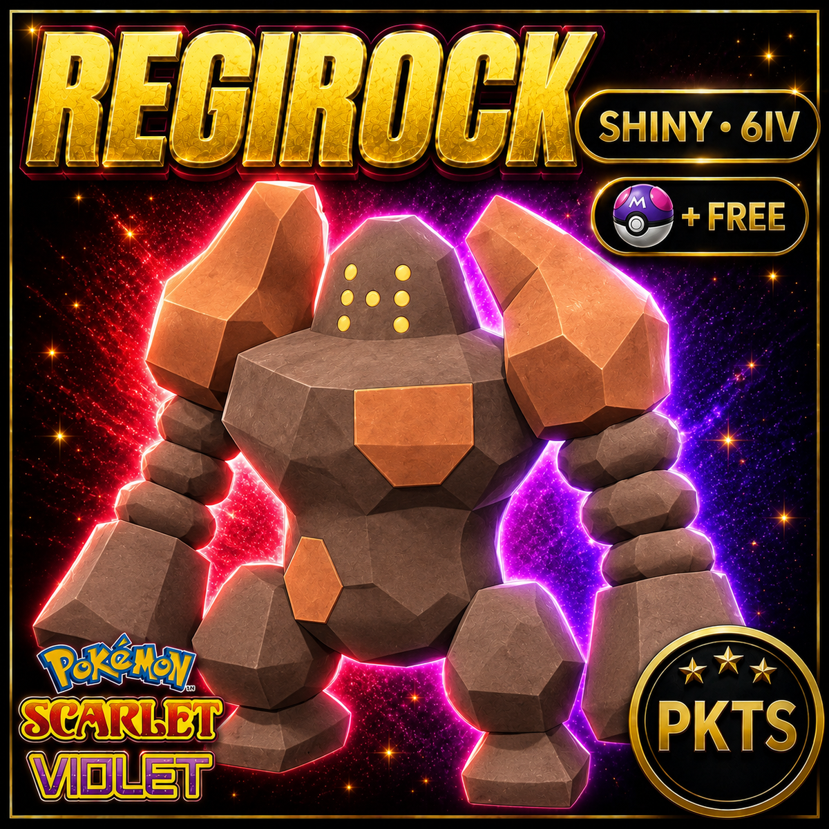 Shiny Regirock 6IV Pokémon Scarlet Violet Link Trade | PKTS